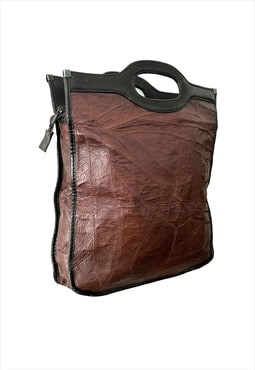Retro Brown Minimal Top Handle Bag 