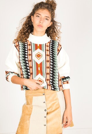 VINTAGE 80S CASUAL KNIT JUMPER / R02891