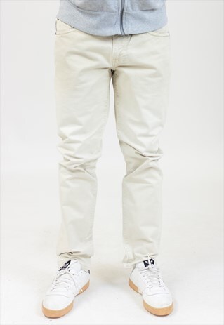VINTAGE 90'S CALVIN KLEIN BEIGE SKINNY FIT TROUSERS