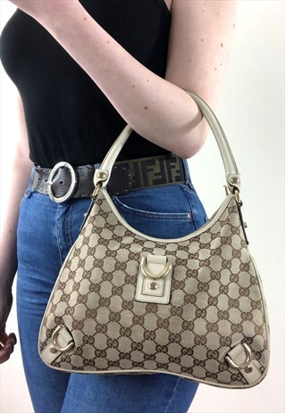 WOMENS GUCCI PURSE BEIGE BROWN GG ALL OVER MONOGRAM PRINT