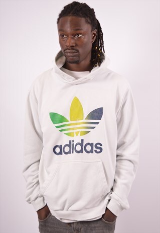 VINTAGE ADIDAS HOODIE JUMPER WHITE