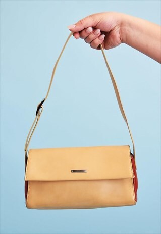 VINTAGE Y2K CLAUDIO FERRICI FAUX LEATHER PETITE SHOULDER BAG