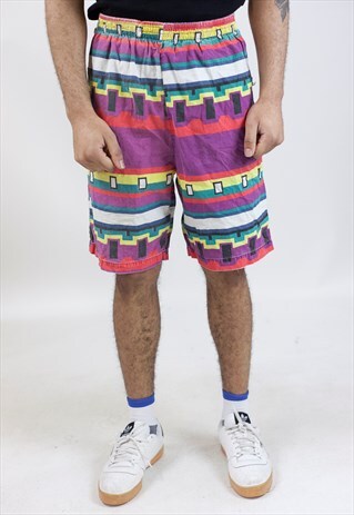 VINTAGE 90S MULTICOLOURED SWIM SHORTS