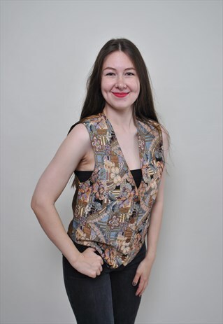 EMBROIDERED BOHO VEST, VINTAGE SLEEVELESS ETHNIC SHIRT