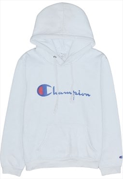 Vintage 90's Champion Hoodie Spellout Pullover White Small