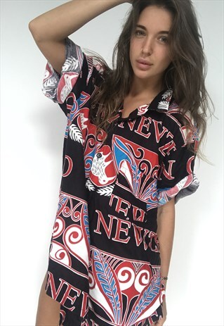PATTERNED OVERSIZED RETRO VINTAGE UNISEX FESTIVAL SHIRT