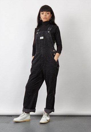 VINTAGE 90'S LEVI GREY CORDUROY DUNGAREE'S