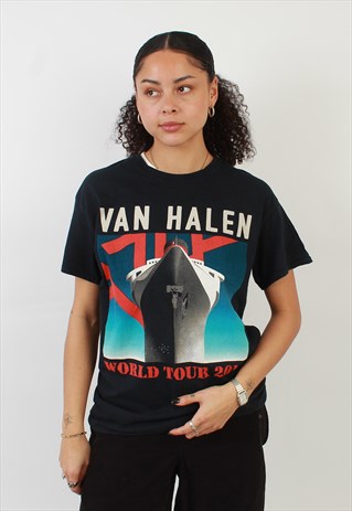 VINTAGE VAN HALEN WORLD TOUR 2015 NAVY T SHIRT