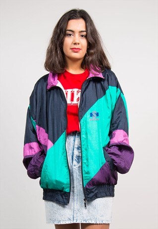 VINTAGE 90'S COLOURBLOCK SHELLSUIT TRACKSUIT JACKET