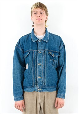 MUSTANG Vintage XL Mens Denim Jacket Jean Coat Button Casual