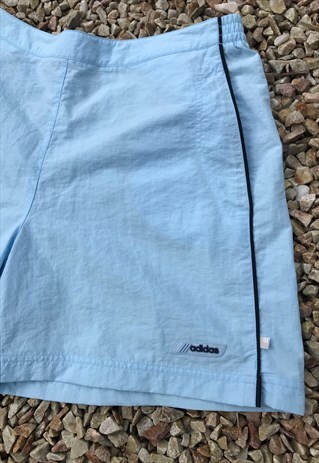 RARE BLUE ADIDAS VINTAGE BEACH SWIM SHORTS WITH POCKETS
