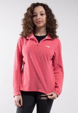 QUARTER ZIP NECK THE NORTH FACE PINK FLEECE JUMPER