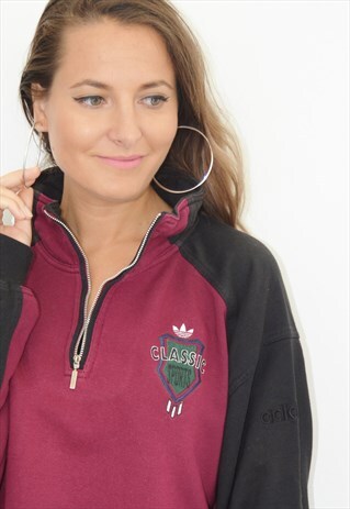 80'S ADIDAS TREFOIL 1/4 ZIP VINTAGE SWEATSHIRT