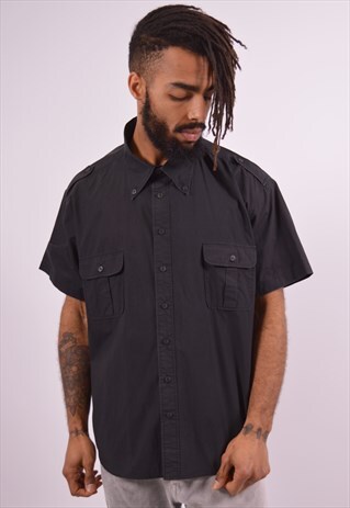 JC DE CASTELBAJAC MENS VINTAGE SHIRT XXL BLACK 90S