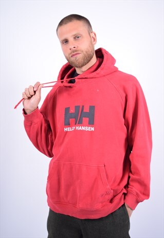 VINTAGE HELLY HANSEN HOODIE JUMPER RED