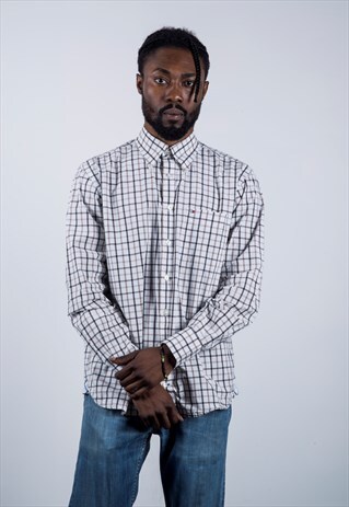 TOMMY HILFIGER VINTAGE 1990S BROWN CHECKED SHIRT