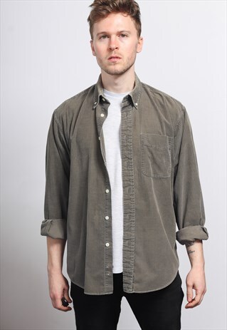 VINTAGE CORDUROY CORD SHIRT GREY