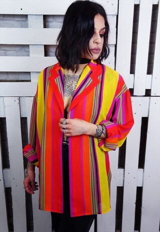 FUNKY 80'S STRIPED JAZZY KIMONO JACKET