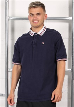 Vintage Fila Polo Shirt in Navy Short Sleeve Tee XXL