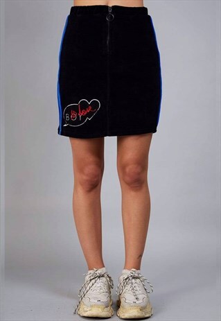 BOY IS HEART VELVET SKIRT