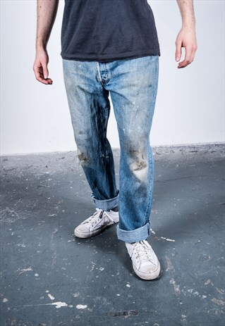 VINTAGE BLUE LEVI'S 501 PAINT JEANS