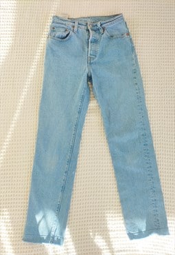 Pale Blue Slim Fit Straight Leg Levi Jeans