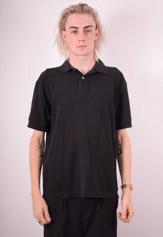FILA MENS VINTAGE POLO SHIRT LARGE BLACK 90S