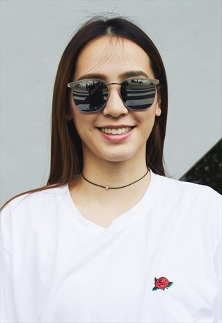 SHALEX MIRRORED SUNGLASSES - SILVER