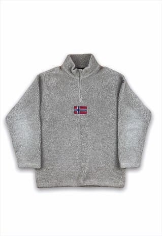 NAPAPIJRI VINTAGE 90S LIGHT BROWN SHERPA FLEECE