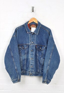 Vintage Levi's Denim Lined Jacket Blue XL
