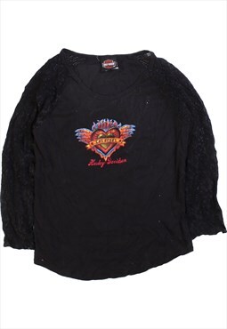 Vintage 90's Harley Davidson T Shirt Lacy Long Sleeve