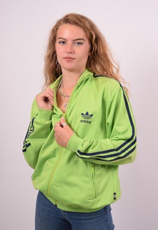 green adidas tracksuit top