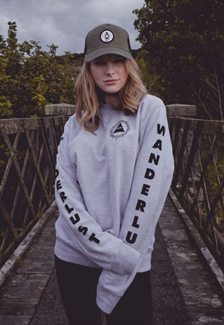 'WANDERLUST' GREY SWEATSHIRT