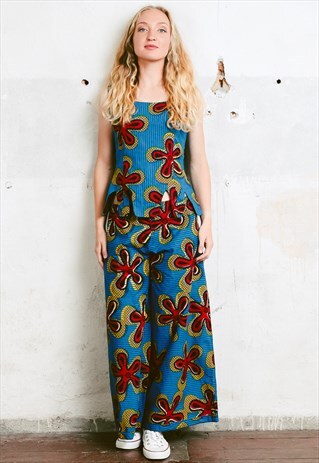 VINTAGE 80S BOLD AFRICAN PRINT CO-ORD