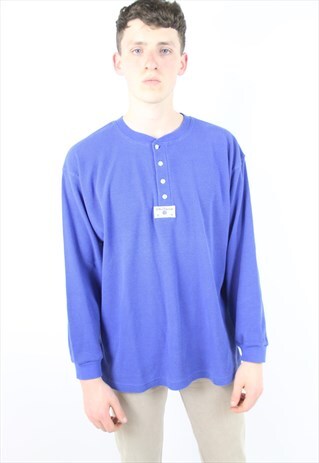 VINTAGE 90'S BLUE RIBBED POLO SHIRT