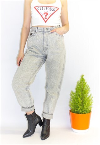 RARE ACID WASH LEE SUPER HIGH WAIST MOM JEANS