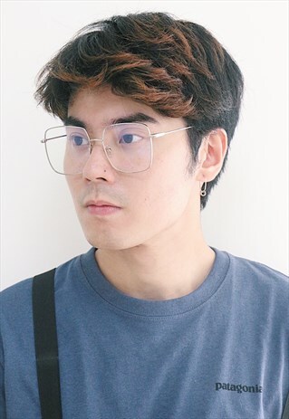 OVERSIZED SQUARE GLASSES - SILVER