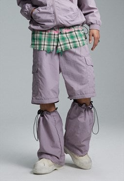 Detachable parachute joggers baggy skate pants wide trousers