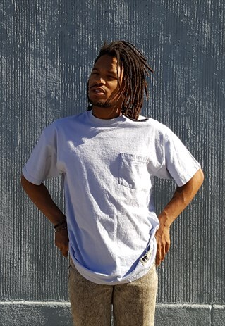 90S CLASSIC SKATER SPORTSWEAR PALE BLUE TEE SHIRT LARGE