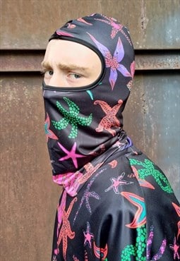 Sea life print Hijab balaclava high fashion face covering 