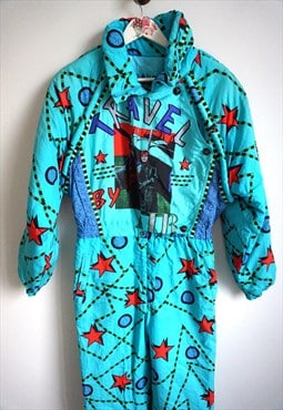 Vintage Onepiece Skisuit Skiing Ski Suit Overall Romper Snow