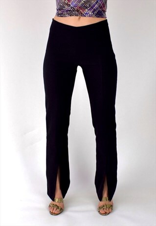 MORGAN DE TOI KICK FLARE MID WAISTED TROUSERS WITH SPLITS