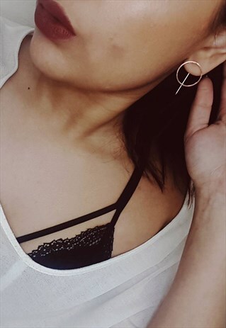 ROSE GOLD GEOMETRIC HOOPS EARRINGS
