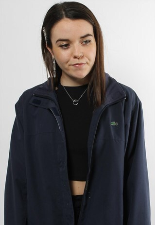 VINTAGE LACOSTE BLUE FULL ZIP WINDBREAKER JACKET