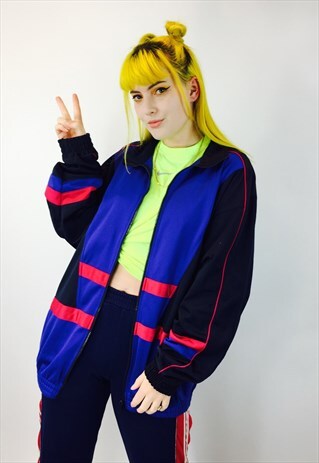 VINTAGE 80S M&S RAVE COLOUR BLOCK TRACK JACKET
