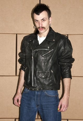 VINTAGE BIKER LEATHER JACKET