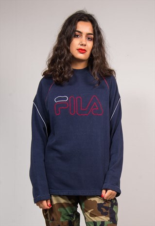 90'S NAVY BLUE FILA SWEATSHIRT JUMPER