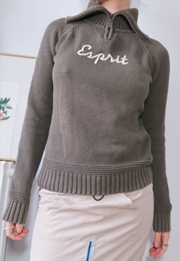 Vintage Gorpcore Cosy ESPRIT Zip Turtleneck Jumper