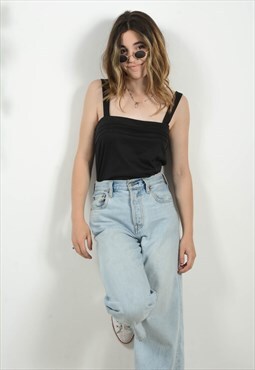 Vintage 90s Reworked Cropped Top in Black Size M