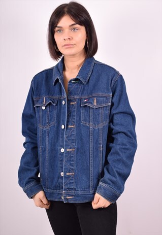 TOMMY HILFIGER WOMENS VINTAGE DENIM JACKET XL BLUE 90S